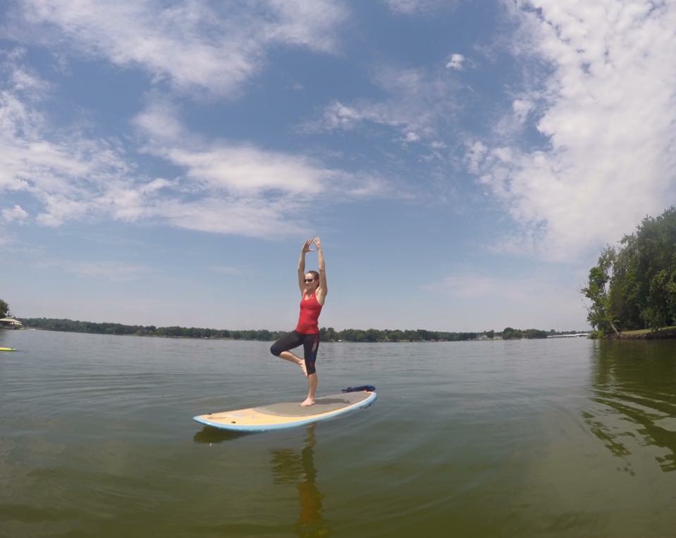 Donna teaching yoga in the studio